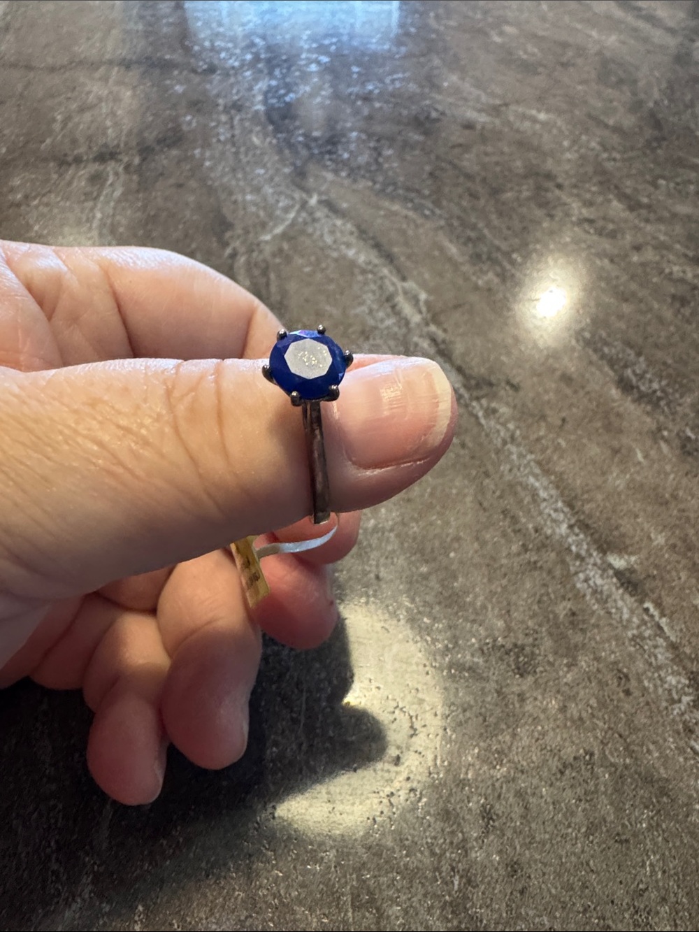 Blue Gemstone Statement Ring - Unknown Brand